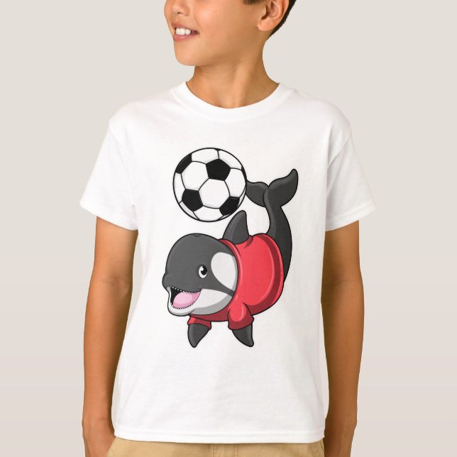Killerwhale als Fußballspieler mit Fußball T-Shirt (Vorderseite)