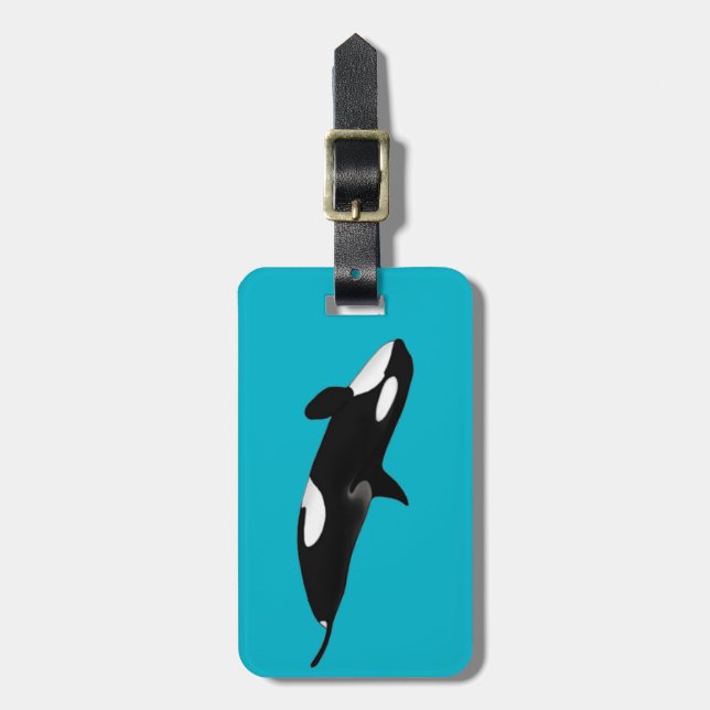 Killerwhale , Orcinus orca Gepäckanhänger (Vorderseite vertikal)