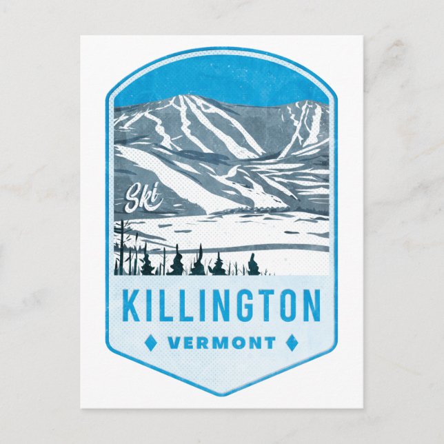 Killington Ski Abzeichen Postkarte (Vorderseite)