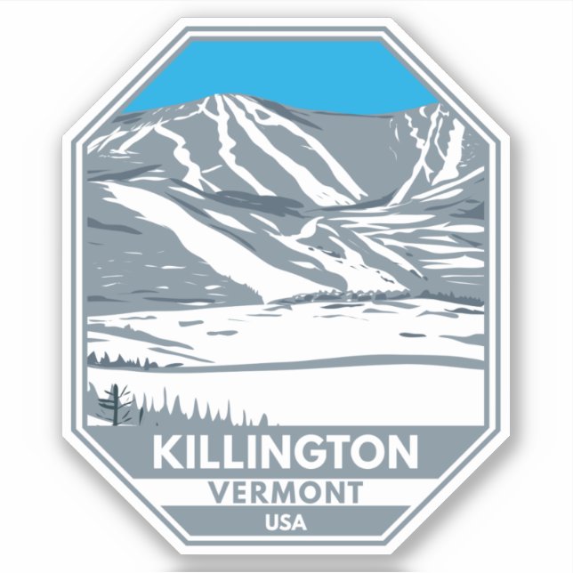 Killington Skigebiet Winter Vermont Aufkleber (Vorderseite)