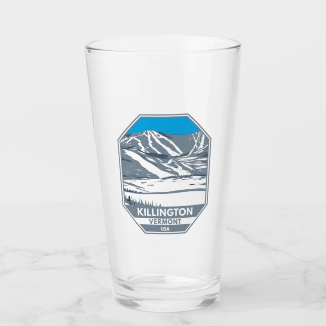 Killington Skigebiet Winter Vermont Glas (Vorderseite)