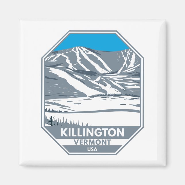 Killington Skigebiet Winter Vermont Magnet (Vorne)