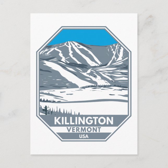 Killington Skigebiet Winter Vermont Postkarte (Vorderseite)