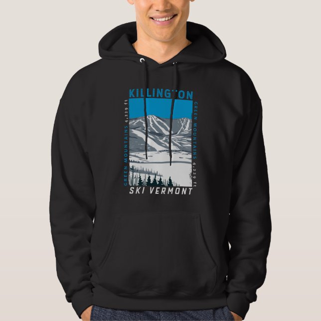 Killington Skigebiet Winter Vermont Vintag Hoodie (Vorderseite)