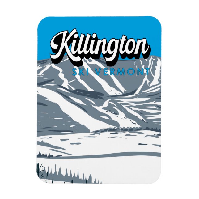 Killington Skigebiet Winter Vermont Vintag Magnet (Vertikal)
