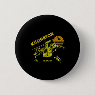 Killington Vermont gestörtes Retro-Skifahren-T-Shi Button