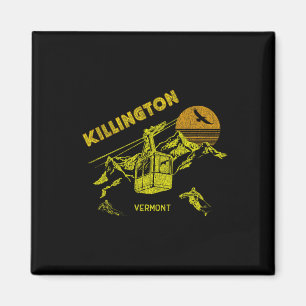 Killington Vermont gestörtes Retro-Skifahren-T-Shi Magnet