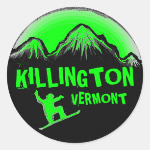 Killington Vermont grüne Snowboarder Aufkleber