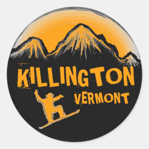 Killington Vermont Orangen Snowboarder Aufkleber