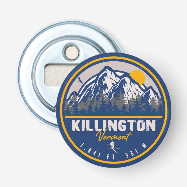 Killington Vermont Retro Sunset Ski Souvenirs 80er Flaschenöffner (Vorderseite)
