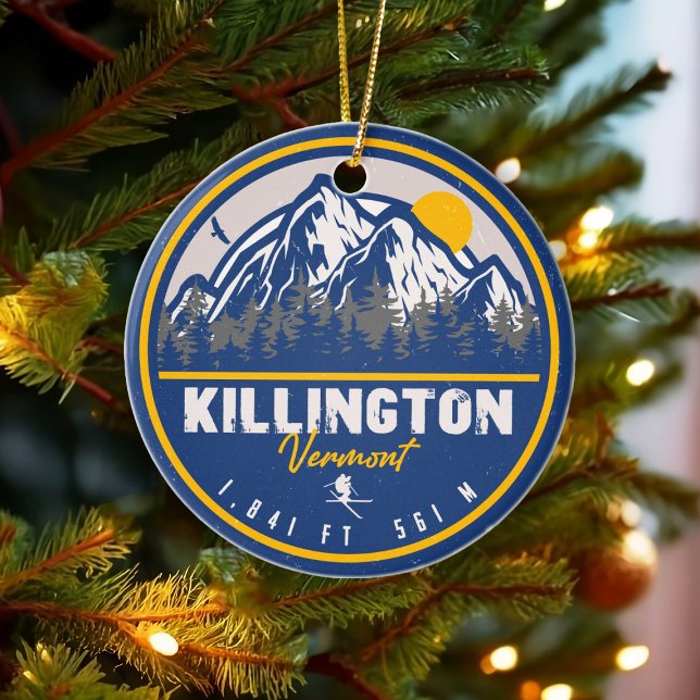 Killington Vermont Retro Sunset Ski Souvenirs 80er Keramik Ornament (Von Creator hochgeladen)