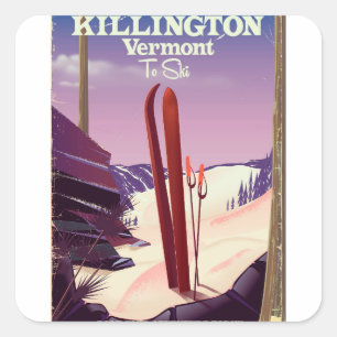 Killington, Vermont Ski Reise Druck. Quadratischer Aufkleber
