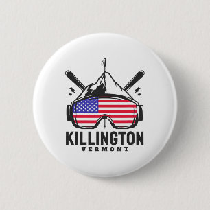 Killington Vermont Ski Retro Skifahren Button