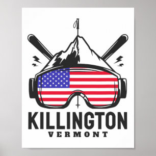 Killington Vermont Ski Retro Skifahren  Poster