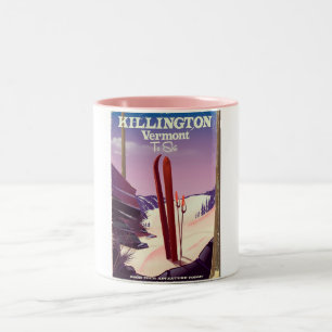 Killington, Vermont Skireise Druck. Zweifarbige Tasse