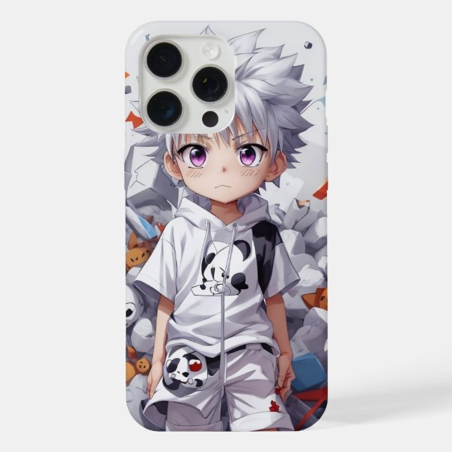 Killua Zoldyck Blitz Chibi iPhone 15 Pro Max Hülle (Rückseite)