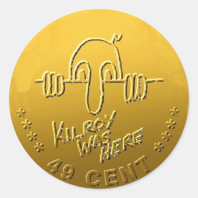 Kilroy war hier runder aufkleber (Vorderseite)