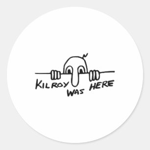 Kilroy war hier - Zweiter Weltkrieg, W2, historisc Runder Aufkleber