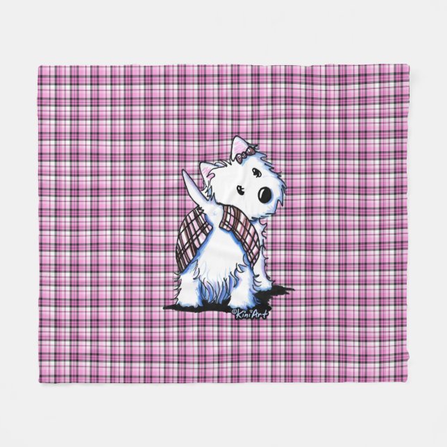 Kilted Highland Moon Westie Fleecedecke (Vorderseite (Horizontal))