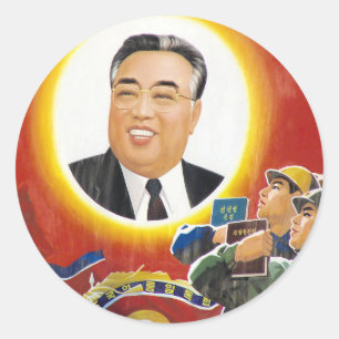 Kim Il Sung Runder Aufkleber