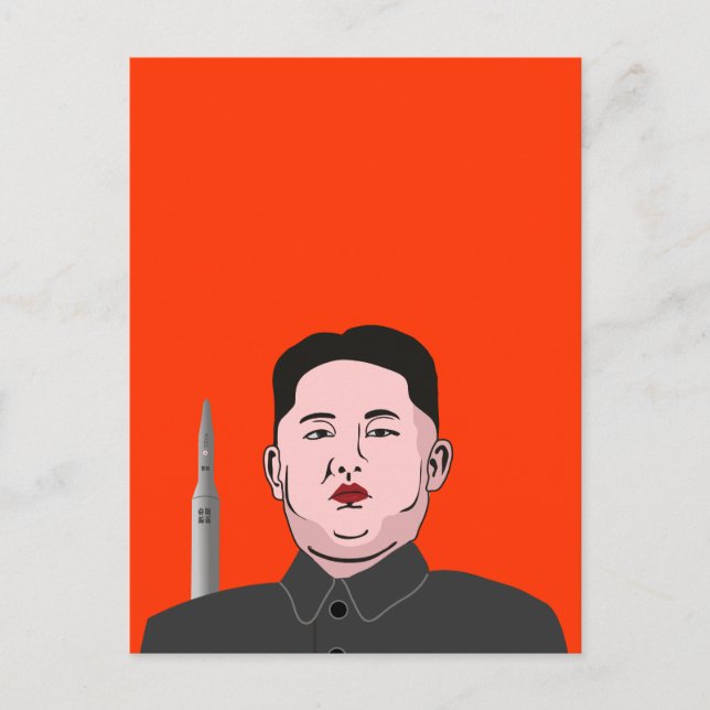 Kim Jong-un & Nuklearrakete Postkarte (Vorderseite)