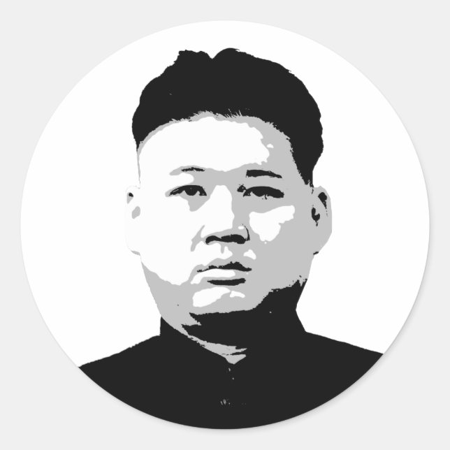 Kim Jong Un Runder Aufkleber (Vorderseite)