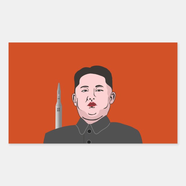 Kim Jong-un und nukleare Rakete Rechteckiger Aufkleber (Vorderseite)