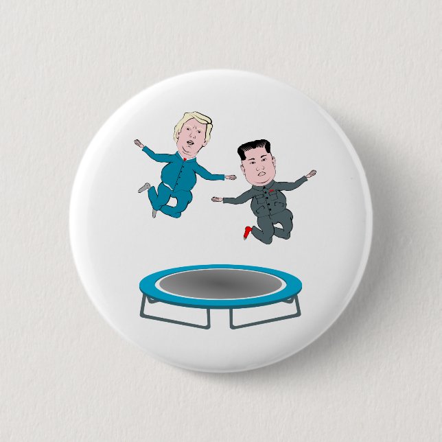 Kim Jong Un und Präsident Trump Trampolone Button (Vorderseite)