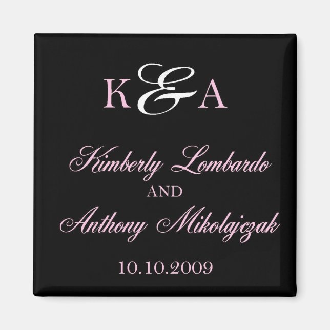 Kim und Anthony auf schwarz Magnet (Vorne)