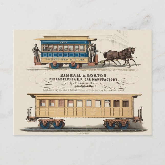 Kimball & Gorton Philadelphia R.R. Automobilindust Postkarte (Vorderseite)