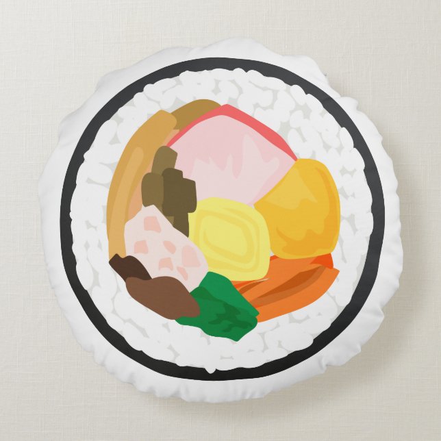 Kimbap Rundes Kissen (Rückseite)