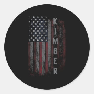 Kimber Family American Flag für Runder Aufkleber