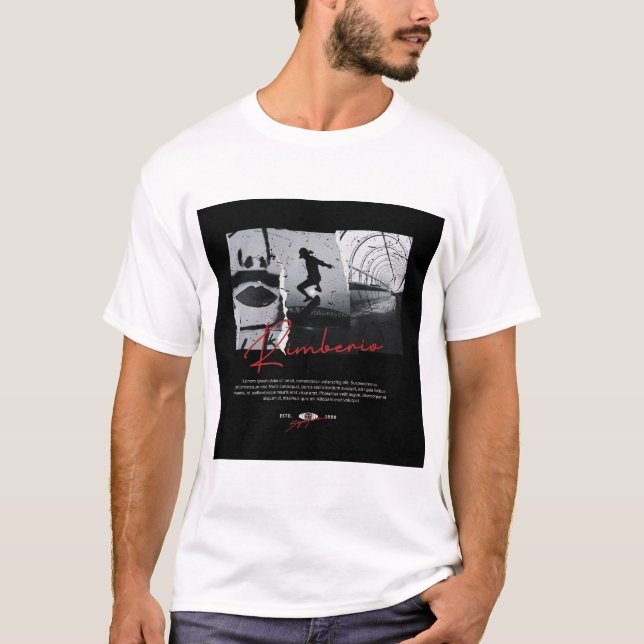 Kimberio Skater Photo Collage Streetwear T-Shirt (Vorderseite)