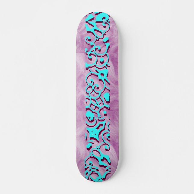 Kimberly Purple Plume Wingnut Designer Name Skateboard (Vorne)