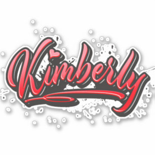 Kimberly red Heart Graffiti Aufkleber Sticker