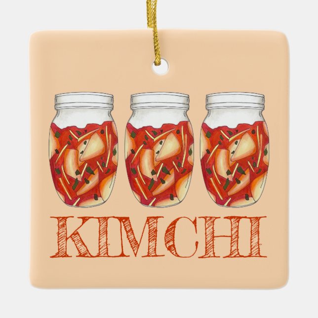 Kimchi Fermented Cabbage Koreanische Küche Keramikornament (Vorderseite)