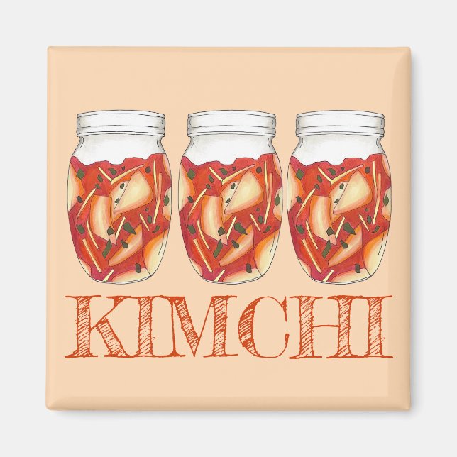 Kimchi Fermented Cabbage Koreanische Küche Magnet (Vorne)