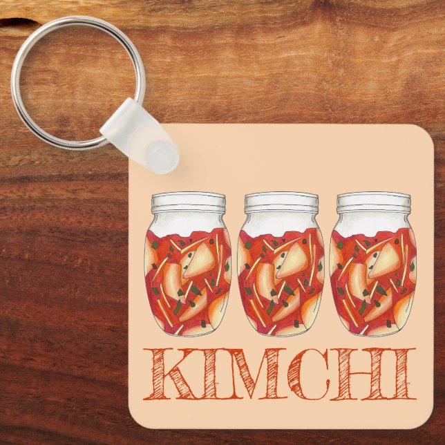Kimchi Fermented Cabbage Koreanische Küche Schlüsselanhänger (Vorderseite)