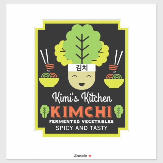 Kimchi Kitchen Zuhause Made Food Aufkleber (Blatt)