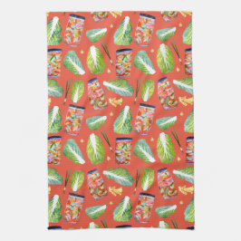 Kimchi Zutaten Geruchliche Fermentation Wasserfarb Geschirrtuch