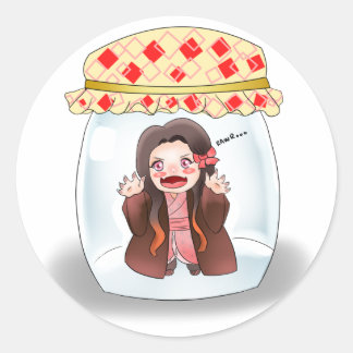 Kimetsu no Yaiba (Nezuko-Chibi-Aufkleber) Runder Aufkleber