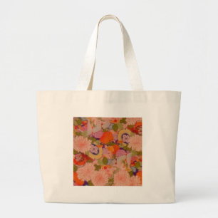 Kimono Blume Rosa Blumenmuster Jumbo Stoffbeutel