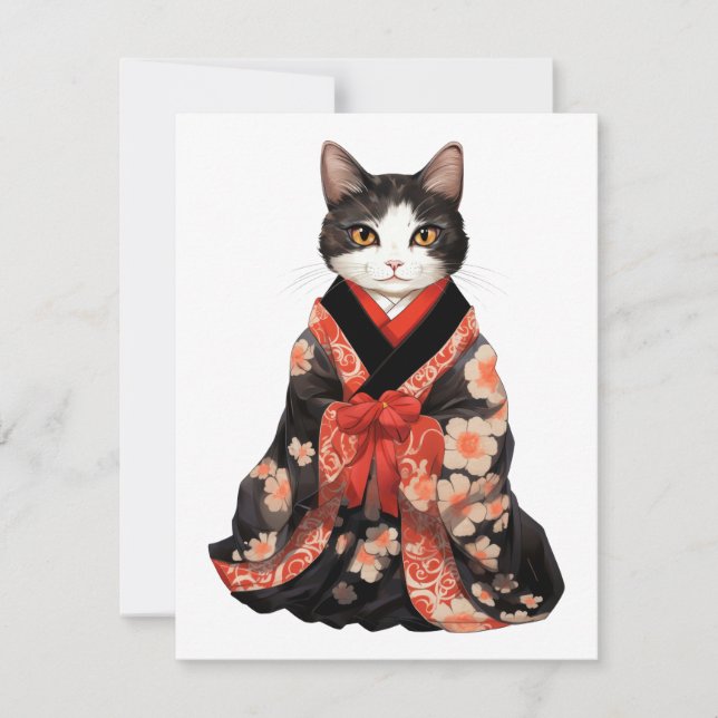 Kimono Cat Mitteilungskarte (Vorderseite)