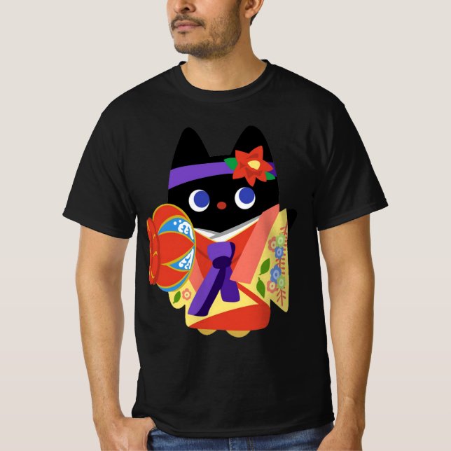 Kimono Cat of Okinawa T-Shirt (Vorderseite)