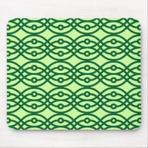 Kimono-Druck, hell- und dunkelgrün Mousepad