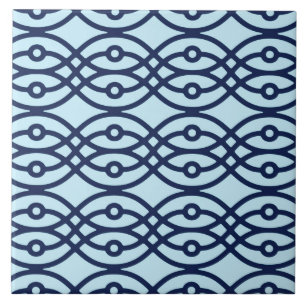 Kimono-Druck, navyblau und hellblau Fliese