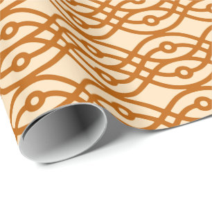Kimono-Druck, Pfirsich und Terrakotta Geschenkpapier