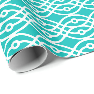 Kimono-Druck, Türkis und Weiß Geschenkpapier