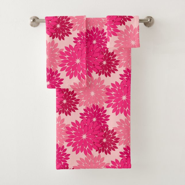 Kimono floral moderne Impression, Coral rose (En situation)