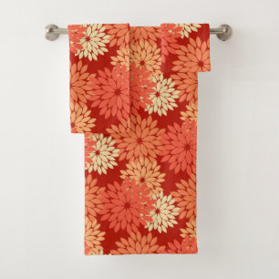 Kimono Floral Moderne Impression, Mandarin Orange